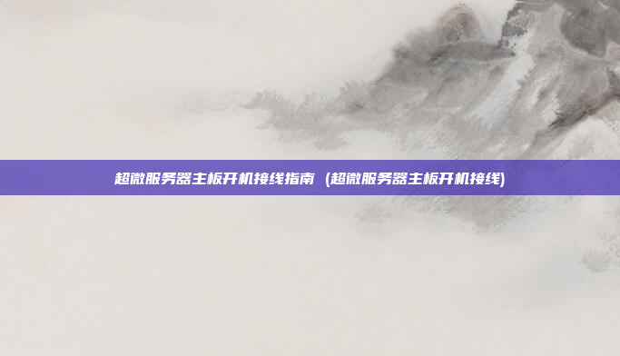 超微服务器主板开机接线指南 (超微服务器主板开机接线)