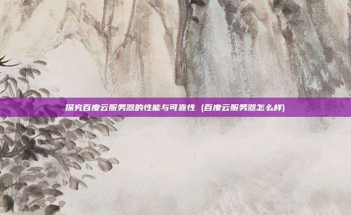 探究百度云服务器的性能与可靠性 (百度云服务器怎么样)