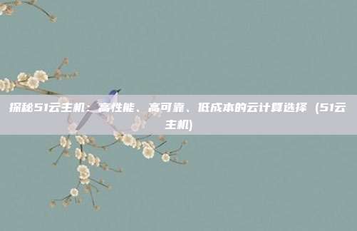 探秘51云主机：高性能、高可靠、低成本的云计算选择 (51云主机)
