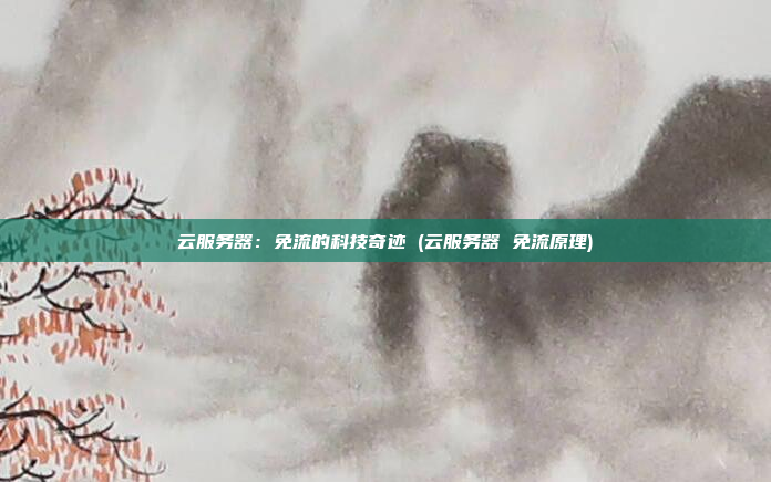 云服务器:免流的科技奇迹 (云服务器 免流原理)