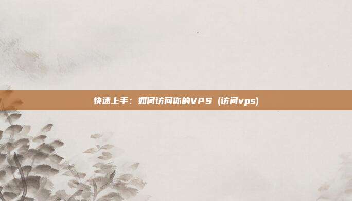 快速上手:如何访问你的VPS (访问vps)