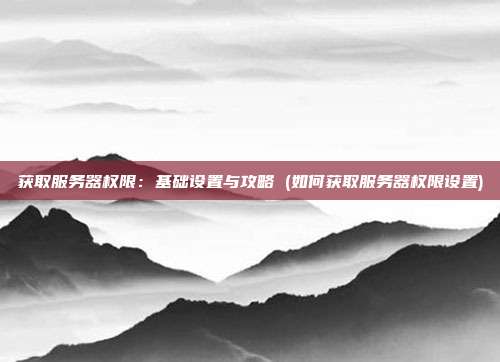 获取服务器权限:基础设置与攻略 (如何获取服务器权限设置)