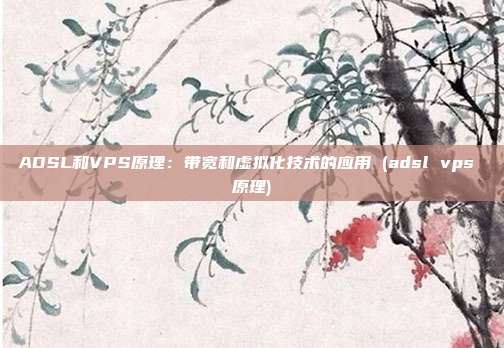 ADSL和VPS原理:带宽和虚拟化技术的应用 (adsl vps 原理)