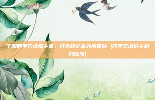 了解阿里云虚拟主机：打造稳定高效的网站 (阿里云虚拟主机网站吗)