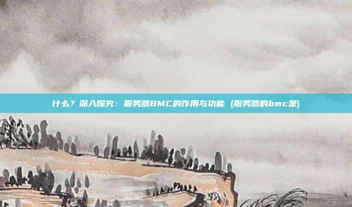 什么？深入探究：服务器BMC的作用与功能 (服务器的bmc是)