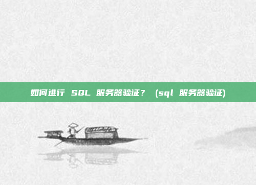 如何进行 SQL 服务器验证？ (sql 服务器验证)