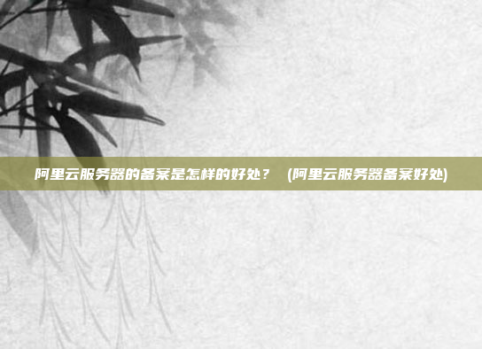 阿里云服务器的备案是怎样的好处？ (阿里云服务器备案好处)
