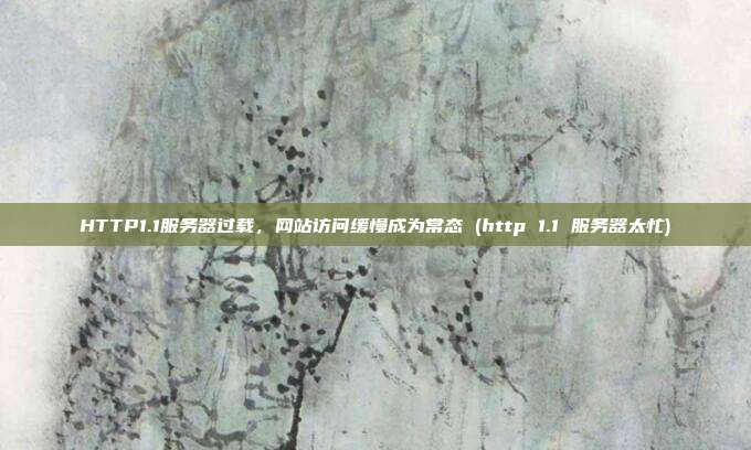 HTTP1.1服务器过载，网站访问缓慢成为常态 (http 1.1 服务器太忙)