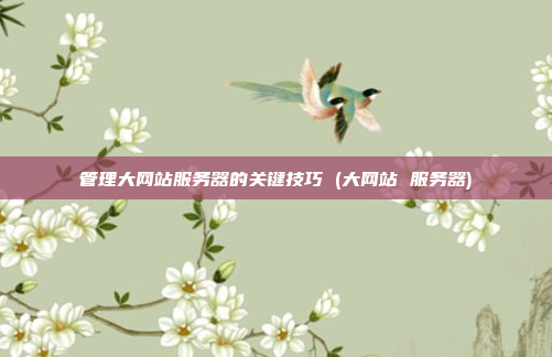 管理大网站服务器的关键技巧 (大网站 服务器)