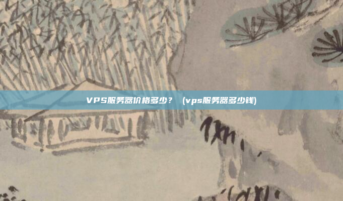 VPS服务器价格多少? (vps服务器多少钱)