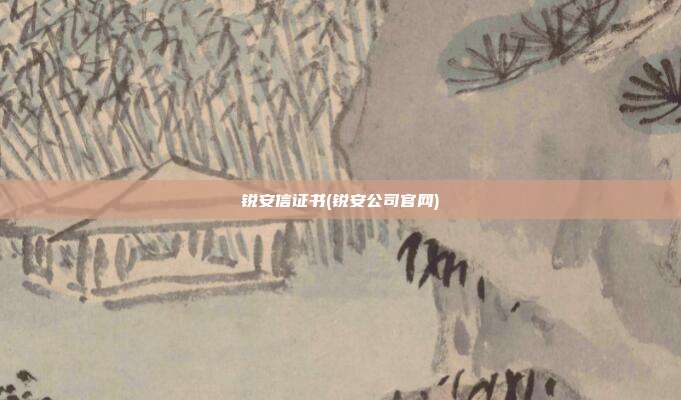 锐安信证书(锐安公司官网)