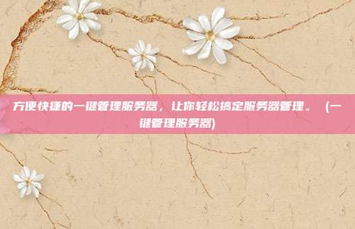方便快捷的一键管理服务器,让你轻松搞定服务器管理。 (一键管理服务器)