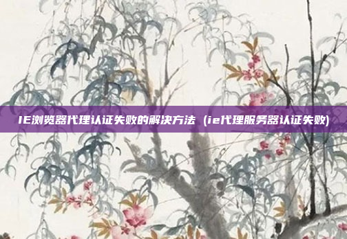 IE浏览器代理认证失败的解决方法 (ie代理服务器认证失败)