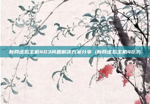 新网虚拟主机403问题解决方案分享 (新网虚拟主机403)