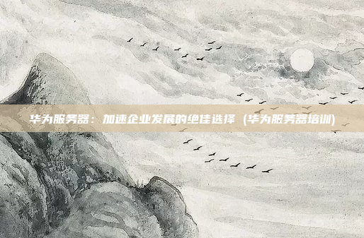 华为服务器：加速企业发展的绝佳选择 (华为服务器培训)