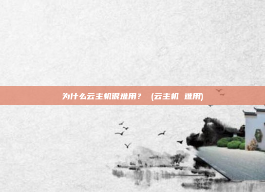 为什么云主机很难用？ (云主机 难用)