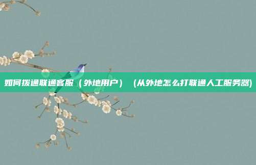 如何拨通联通客服（外地用户） (从外地怎么打联通人工服务器)