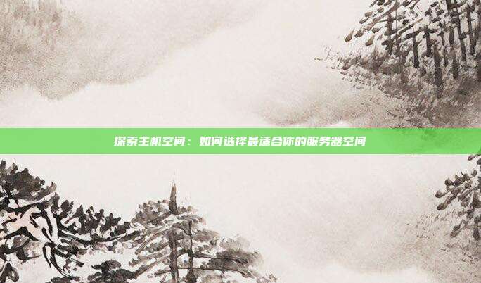 探索主机空间:如何选择最适合你的服务器空间