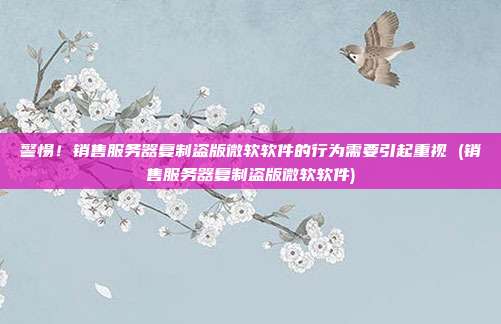 警惕!销售服务器复制盗版微软软件的行为需要引起重视 (销售服务器复制盗版微软软件)