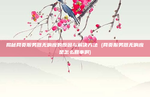 揭秘网页服务器无响应的原因与解决方法 (网页服务器无响应是怎么回事啊)
