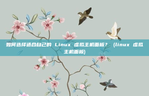 如何选择适合自己的 Linux 虚拟主机面板? (linux 虚拟主机面板)