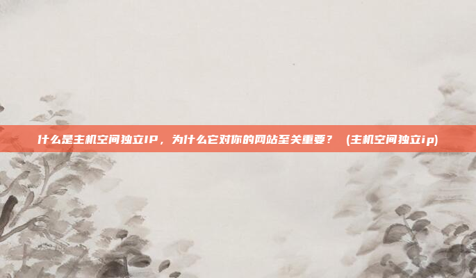 什么是主机空间独立IP,为什么它对你的网站至关重要? (主机空间独立ip)