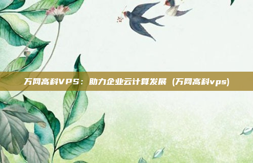 万网高科VPS:助力企业云计算发展 (万网高科vps)
