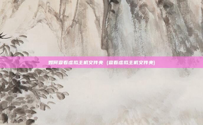 如何查看虚拟主机文件夹 (查看虚拟主机文件夹)