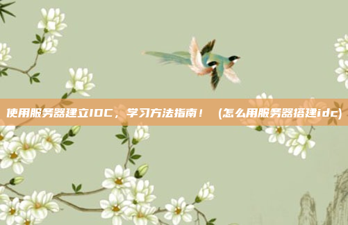 使用服务器建立IDC,学习方法指南! (怎么用服务器搭建idc)
