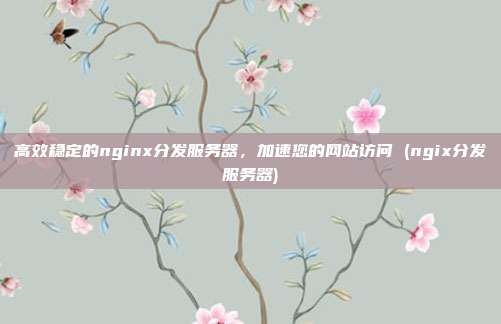 高效稳定的nginx分发服务器，加速您的网站访问 (ngix分发服务器)