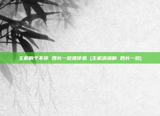 主机响个不停 四长一短难停息 (主机滴滴响 四长一短)