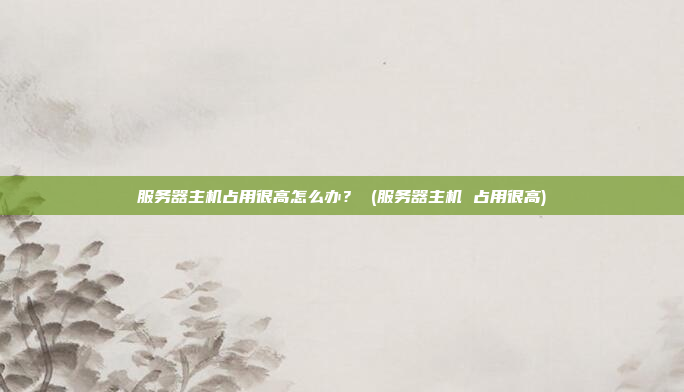 服务器主机占用很高怎么办? (服务器主机 占用很高)