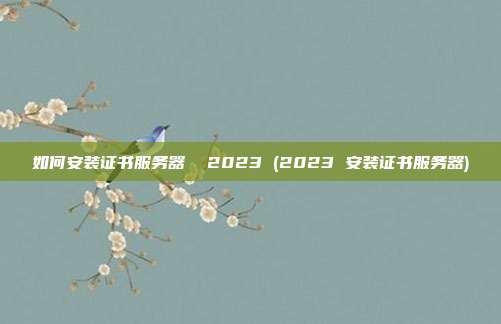如何安装证书服务器 2023 (2023 安装证书服务器)