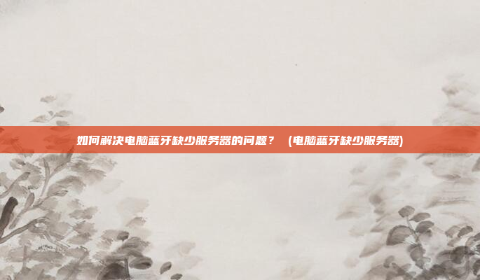 如何解决电脑蓝牙缺少服务器的问题? (电脑蓝牙缺少服务器)