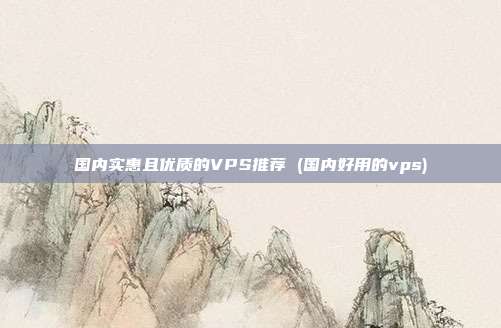 国内实惠且优质的VPS推荐 (国内好用的vps)