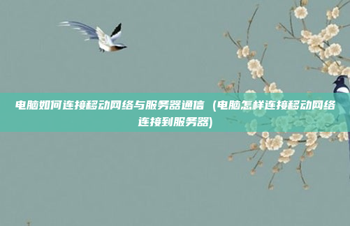 电脑如何连接移动网络与服务器通信 (电脑怎样连接移动网络连接到服务器)