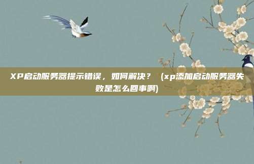 XP启动服务器提示错误,如何解决? (xp添加启动服务器失败是怎么回事啊)