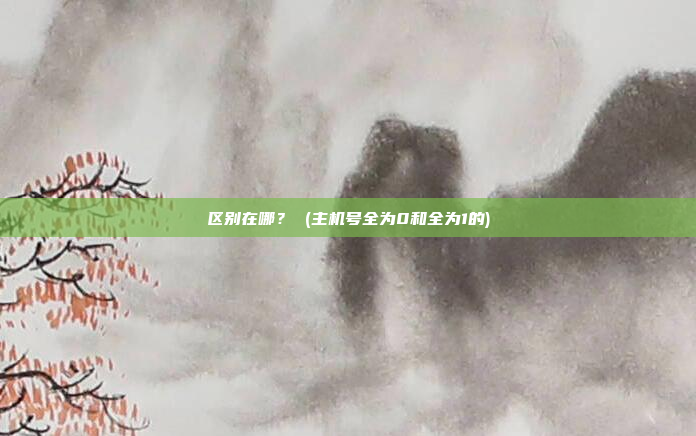 区别在哪? (主机号全为0和全为1的)