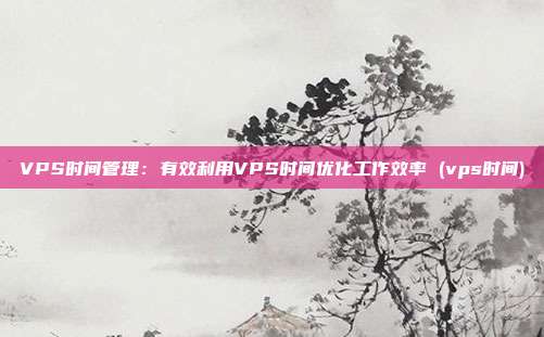 VPS时间管理:有效利用VPS时间优化工作效率 (vps时间)