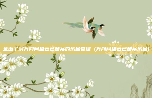 全面了解万网阿里云已备案的域名管理 (万网阿里云已备案域名)