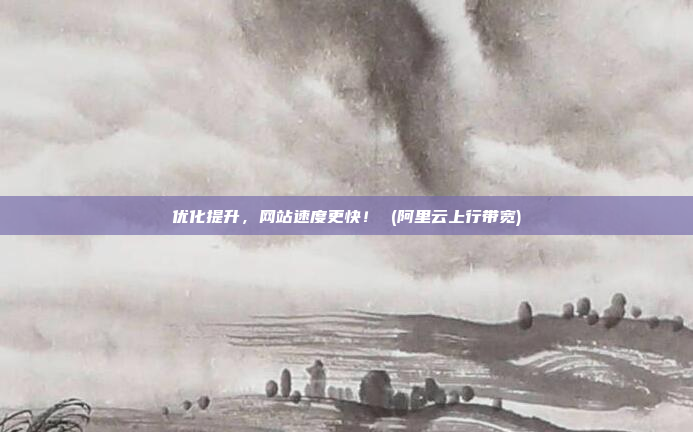 优化提升,网站速度更快! (阿里云上行带宽)