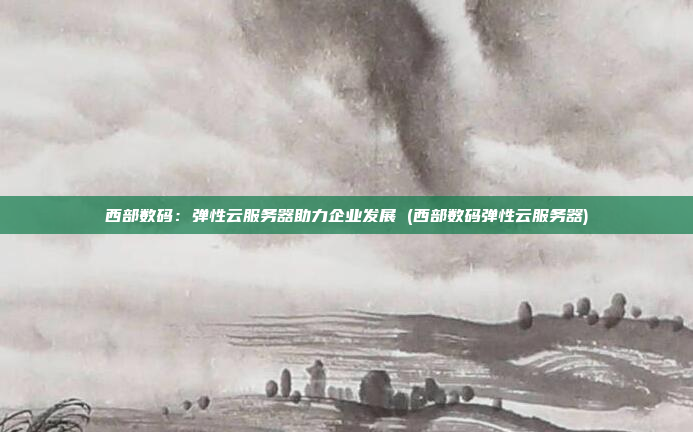 西部数码:弹性云服务器助力企业发展 (西部数码弹性云服务器)