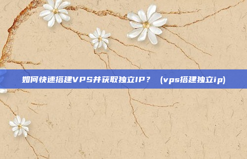 如何快速搭建VPS并获取独立IP? (vps搭建独立ip)