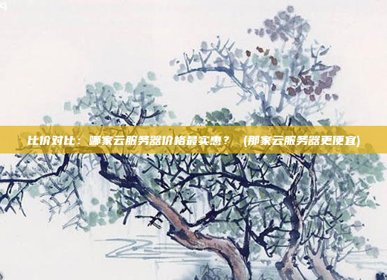 比价对比:哪家云服务器价格最实惠? (那家云服务器更便宜)