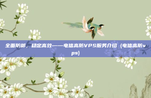 全面防御,稳定高效——电信高防VPS服务介绍 (电信高防vps)