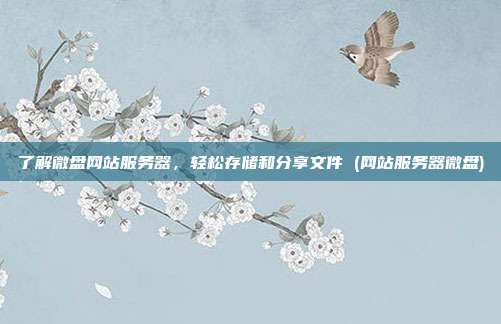 了解微盘网站服务器,轻松存储和分享文件 (网站服务器微盘)