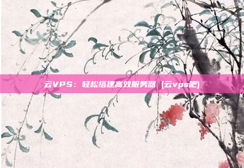 云VPS：轻松搭建高效服务器 (云vps吧)