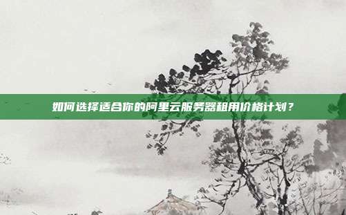 如何选择适合你的阿里云服务器租用价格计划?