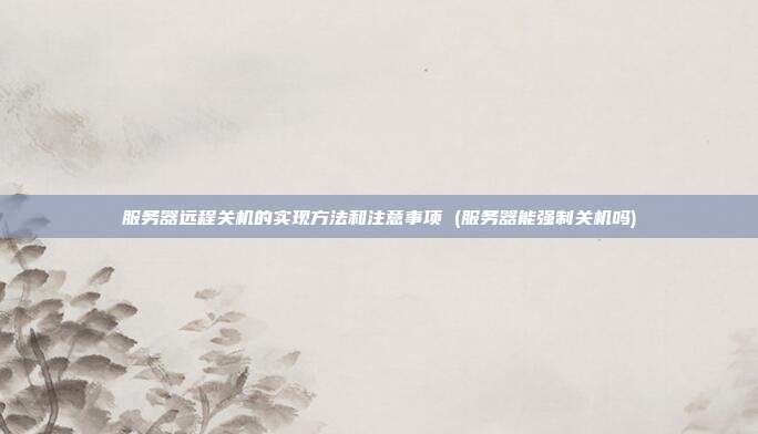 服务器远程关机的实现方法和注意事项 (服务器能强制关机吗)
