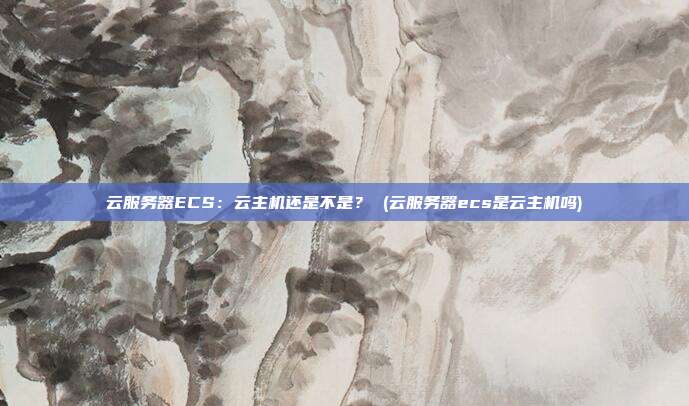 云服务器ECS:云主机还是不是? (云服务器ecs是云主机吗)